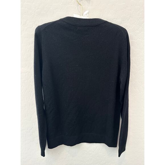 🆕 JENNIE LIU | Black 100% Cashmere Soft Minimalist Crewneck Sweater | Medium - Picture 4 of 7